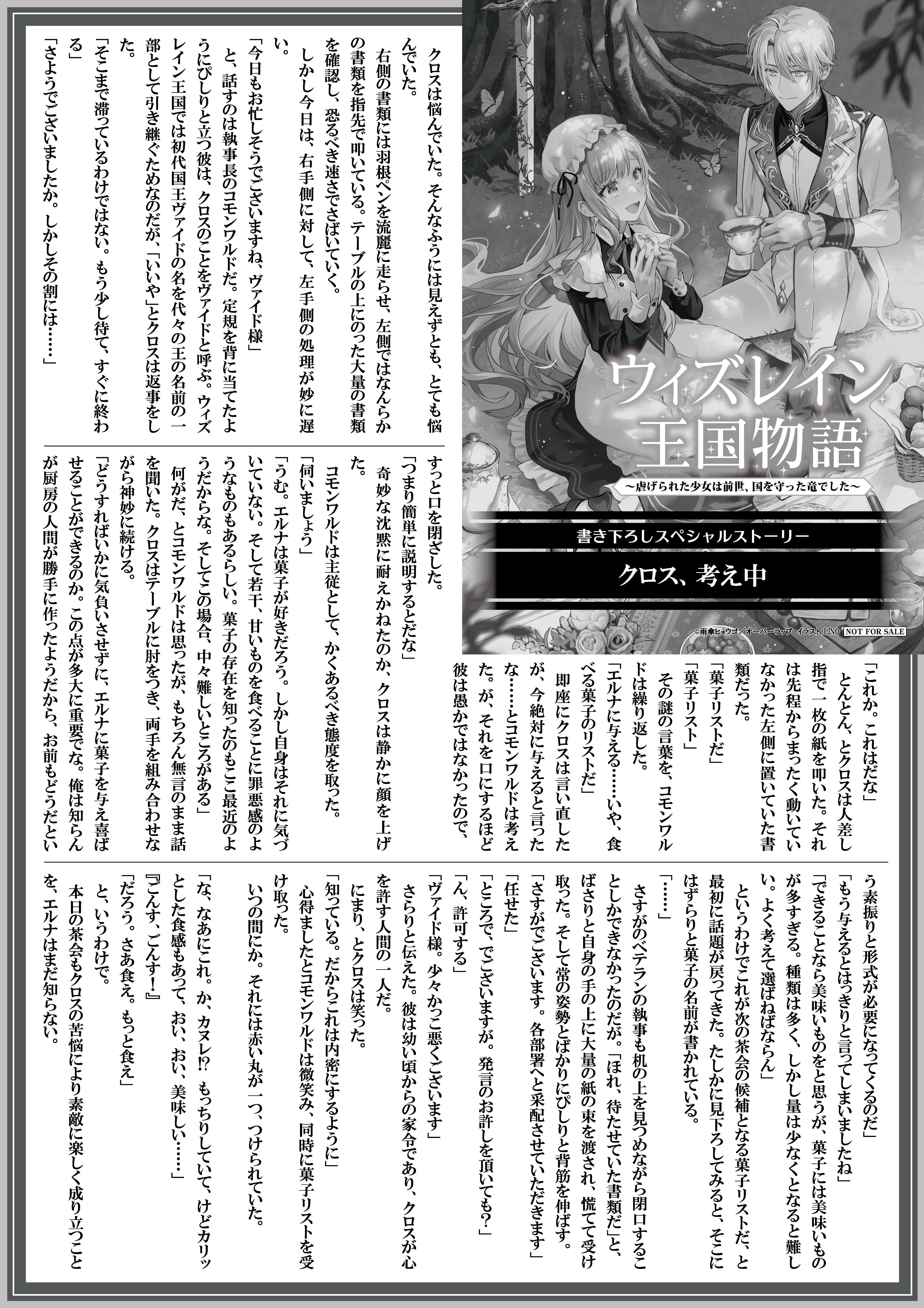 【ノベルス】『ウィズレイン王国物語2　～虐げられた少女は前世、国を守った竜でした～』A4SSペーパー